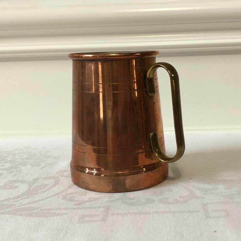 Copper tankard with brass handle - Picture 6 of 11